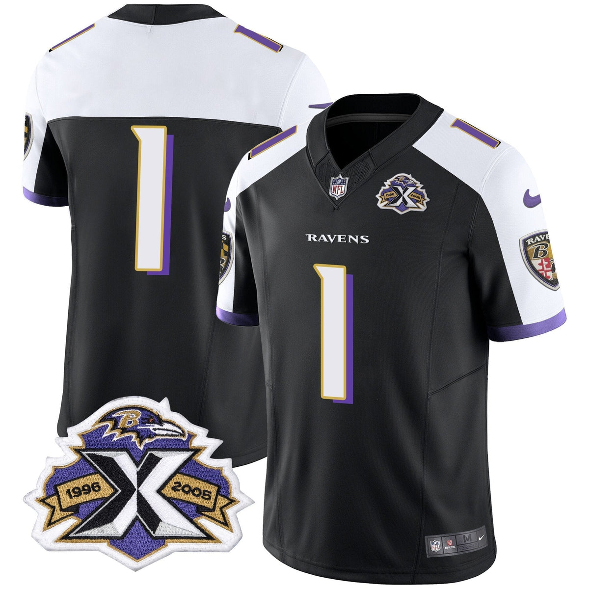 Men's Ravens 2005 Throwback Black Vapor Limited Jersey - All Stitched