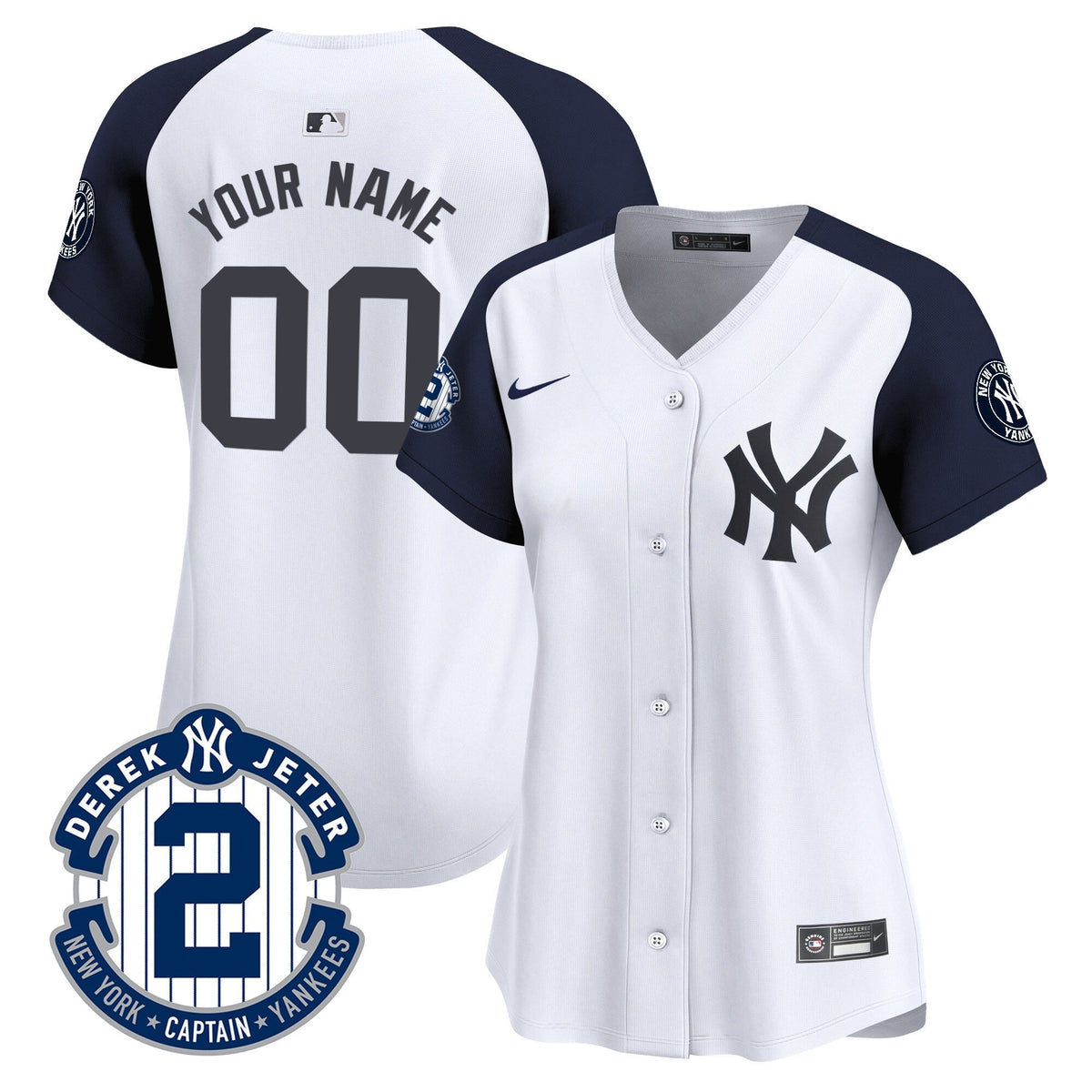 New York Yankees Derek Jeter Patch Vapor Premier Limited Custom Jersey - All Stitched