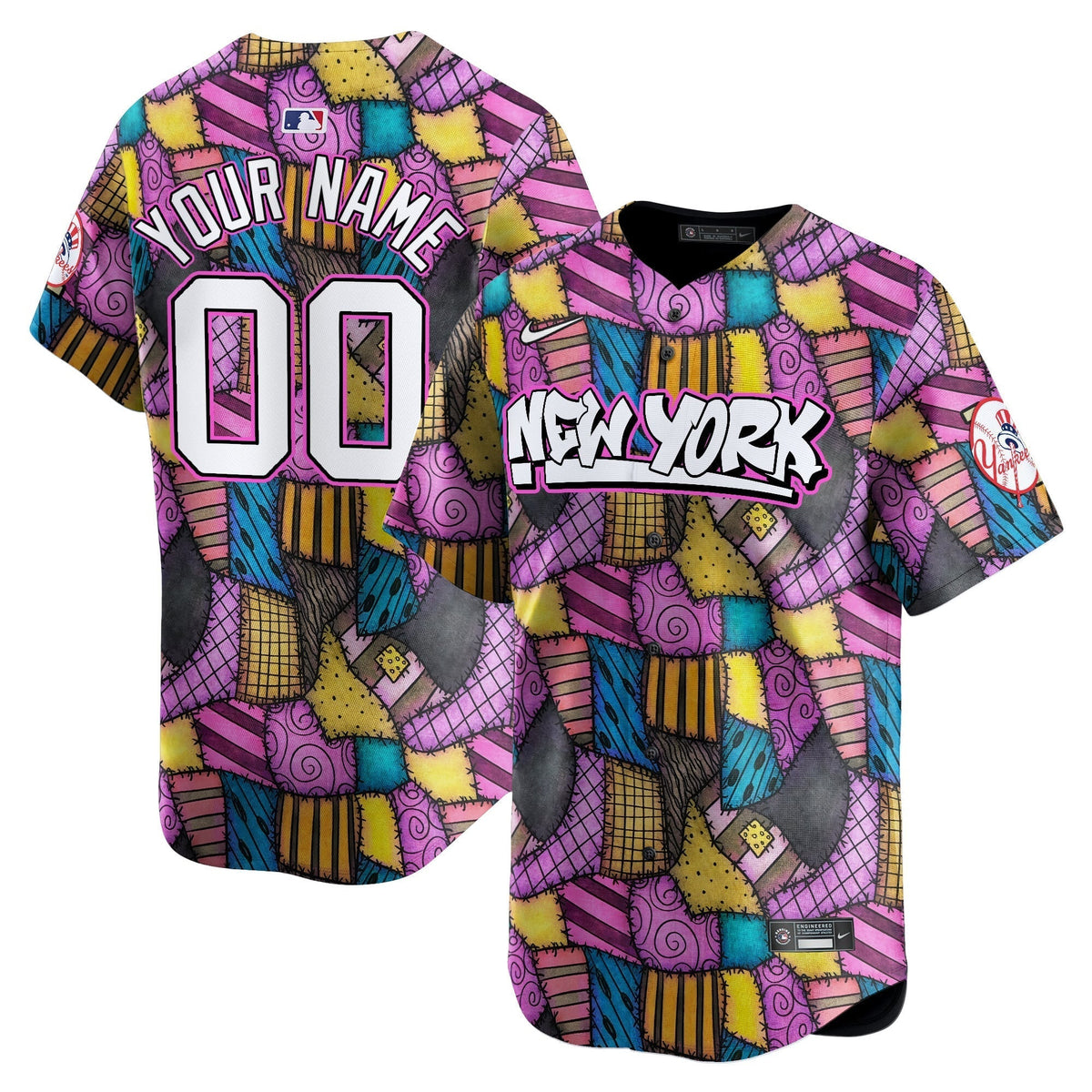Yankees Patchwork Scraps Style Vapor Premier Limited Custom Jersey - Printed