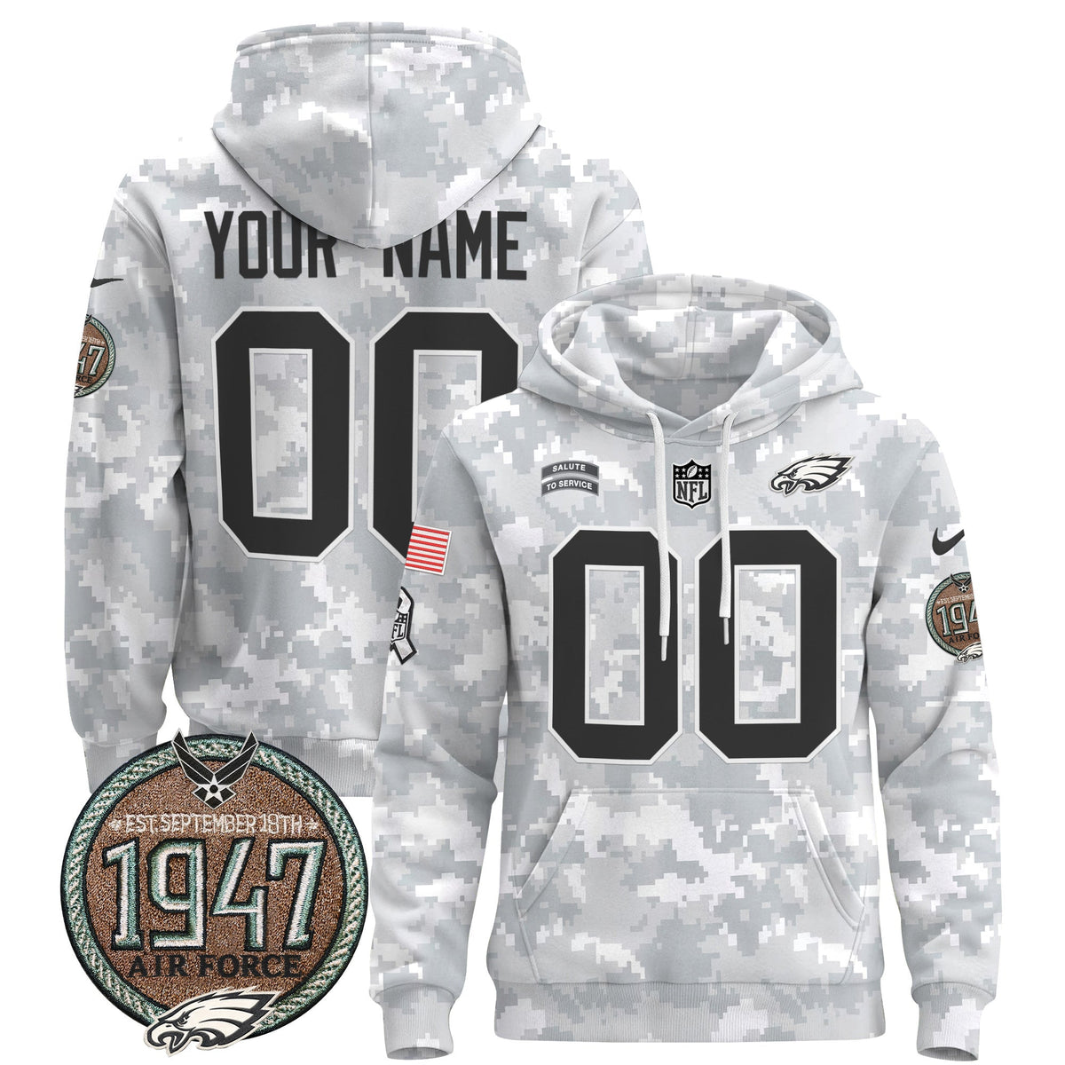 PHI 2024 Salute to Service Establishment Year Patch Custom Pullover Hoodie