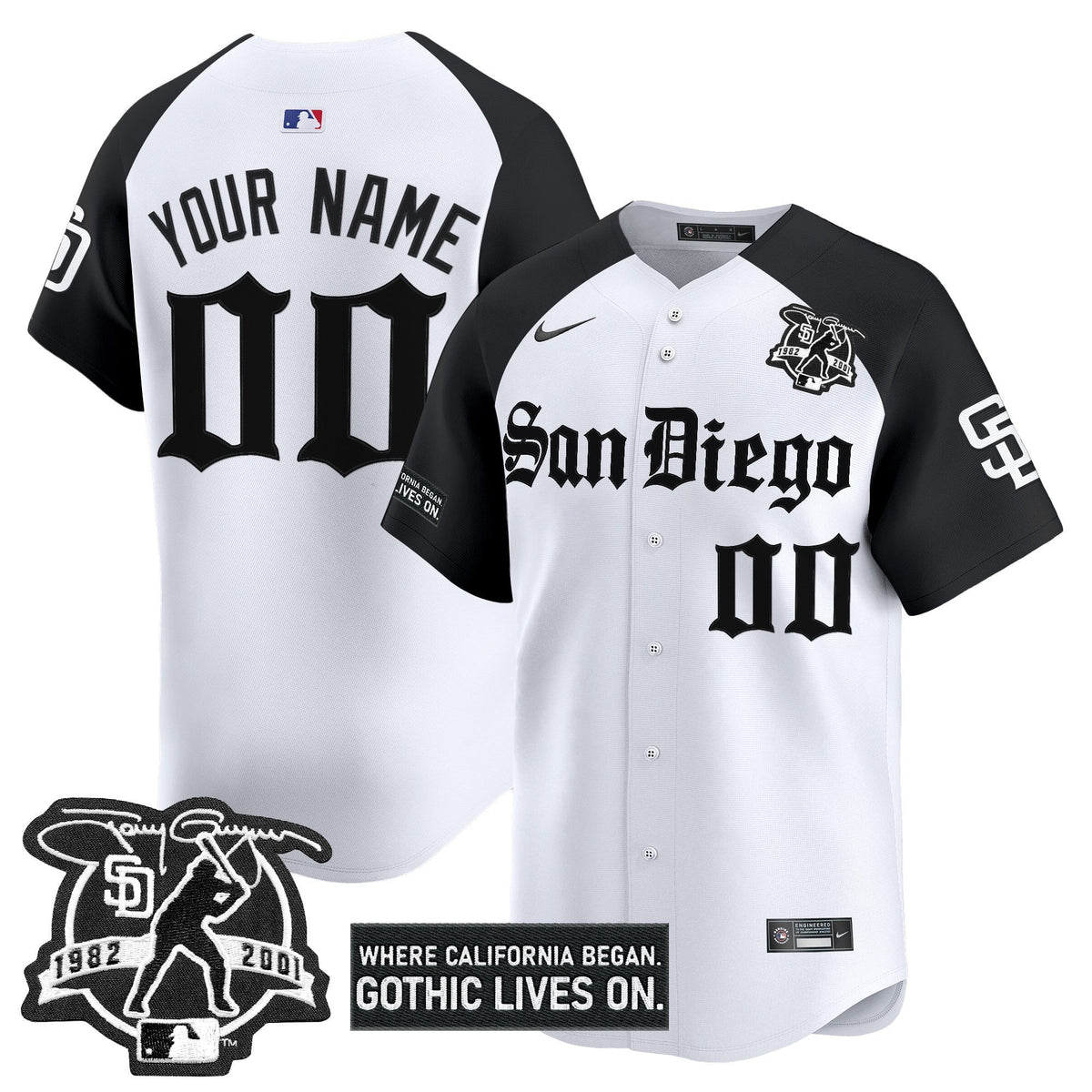 San Diego Padres 'Gothic Edition' Vapor Premier Limited Custom Jersey - All Stitched