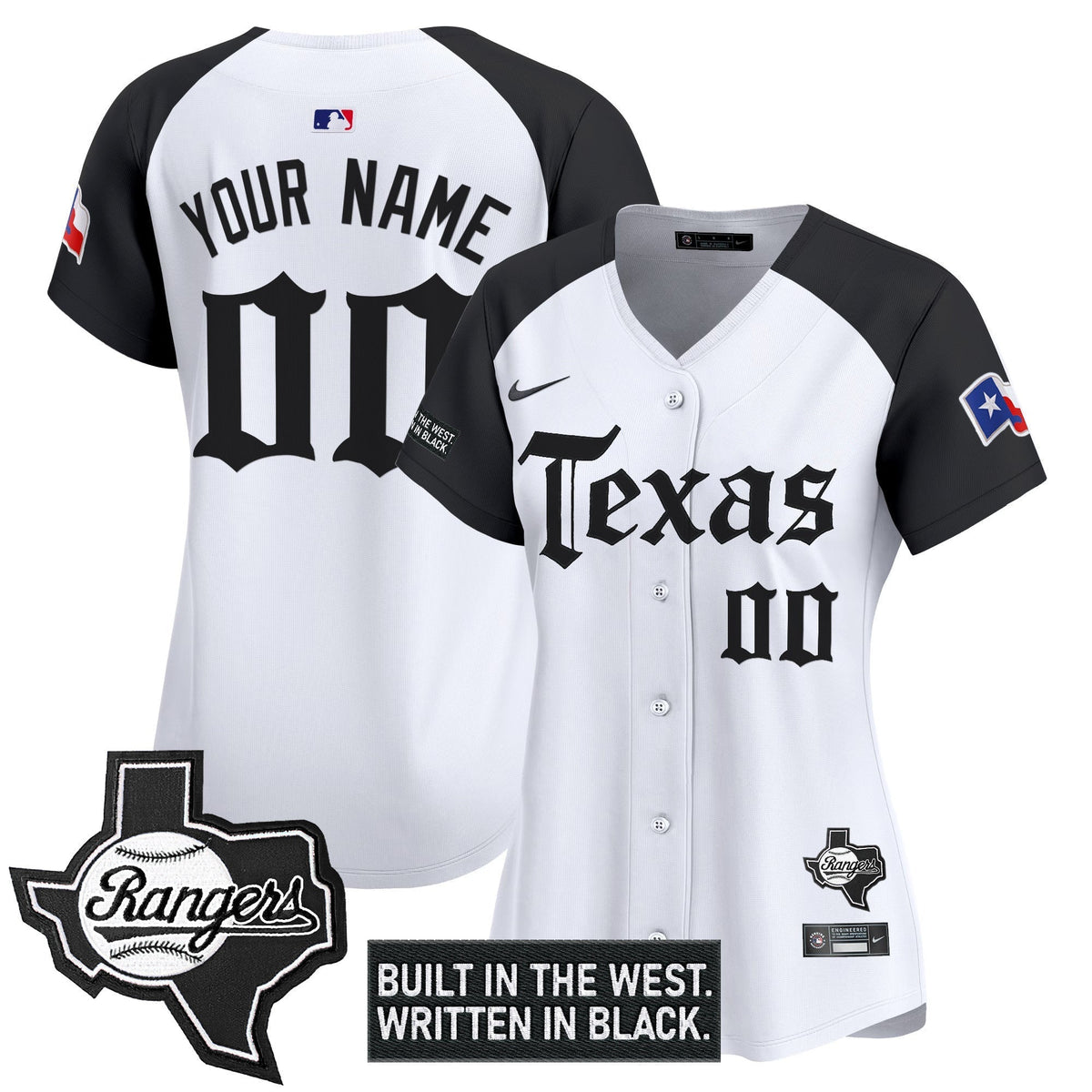 Texas Rangers 'Gothic Frontier Edition' Vapor Premier Limited Custom Jersey - All Stitched