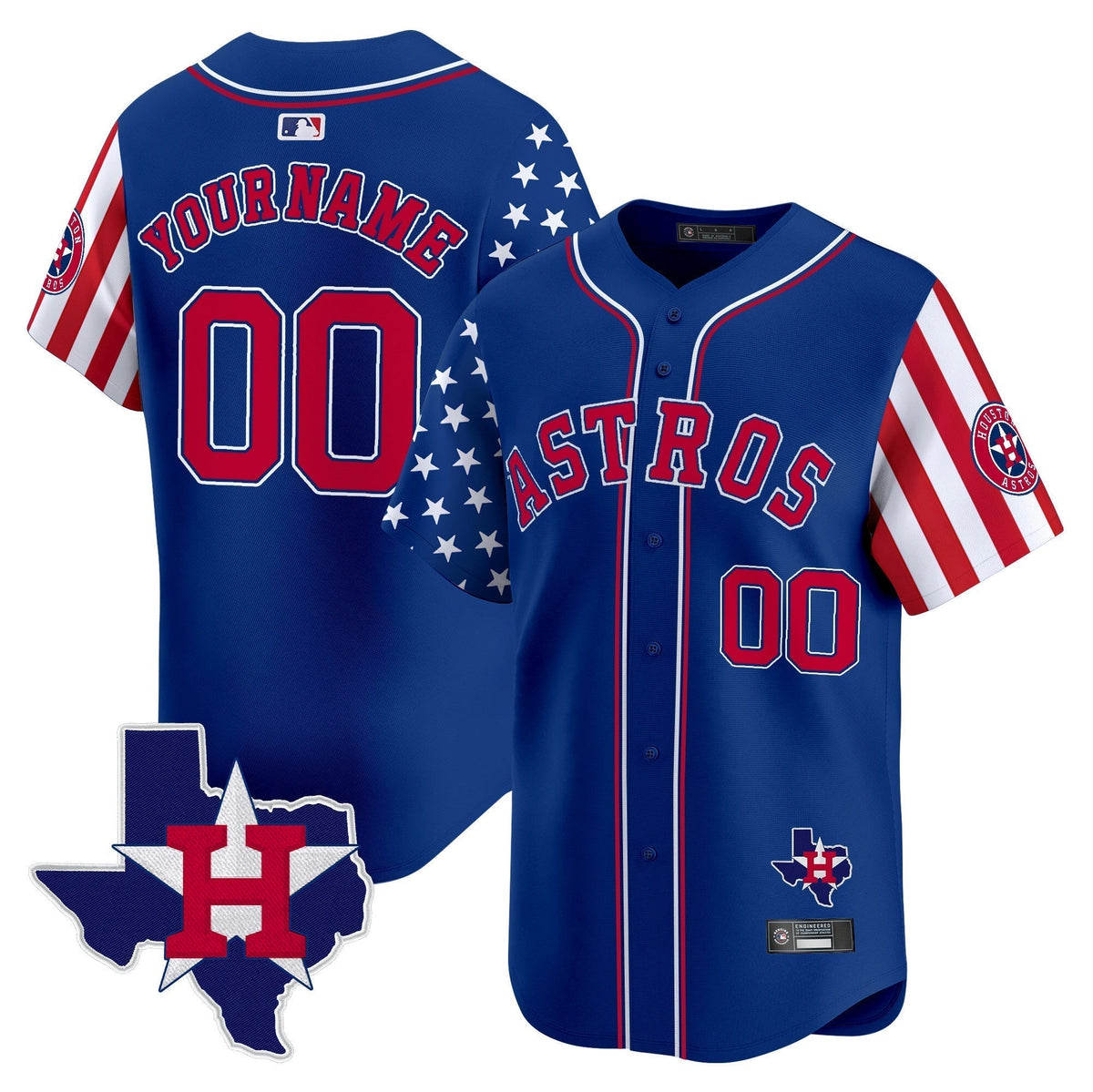 Houston Astros 2025 Independence Day Vapor Premier Limited Custom Jersey - All Stitched
