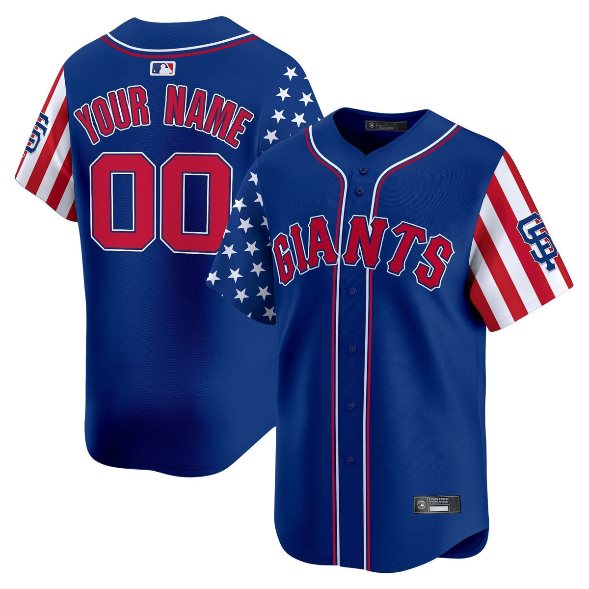 San Francisco Giants 2025 Independence Day Vapor Premier Limited Custom Jersey - All Stitched