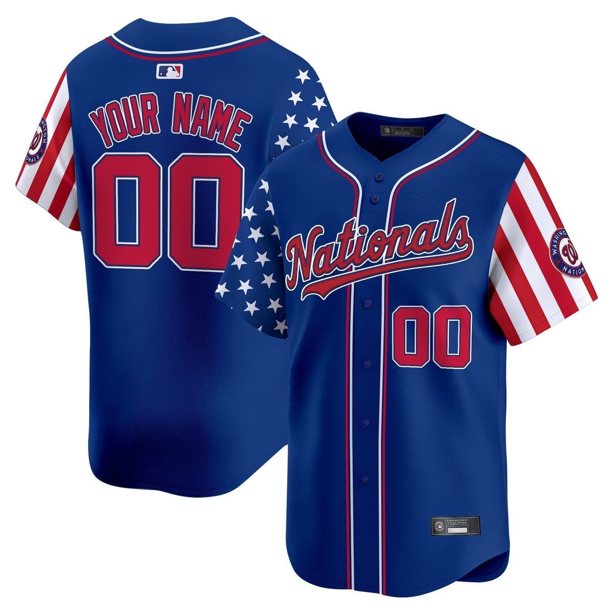 Washington Nationals 2025 Independence Day Vapor Premier Limited Custom Jersey - All Stitched