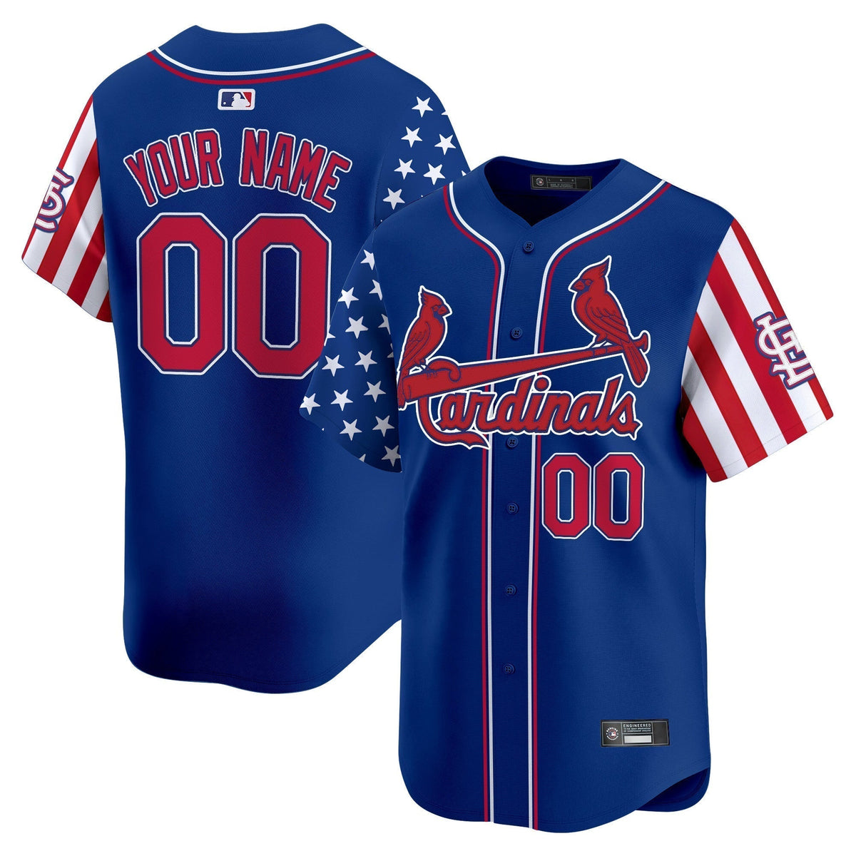 St. Louis Cardinals 2025 Independence Day Vapor Premier Limited Custom Jersey V2 - All Stitched