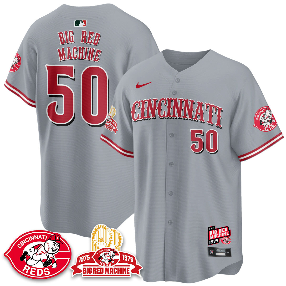 Men's Cincinnati Reds Big Red Machine 50th Anniversary Jersey - All Stitched
