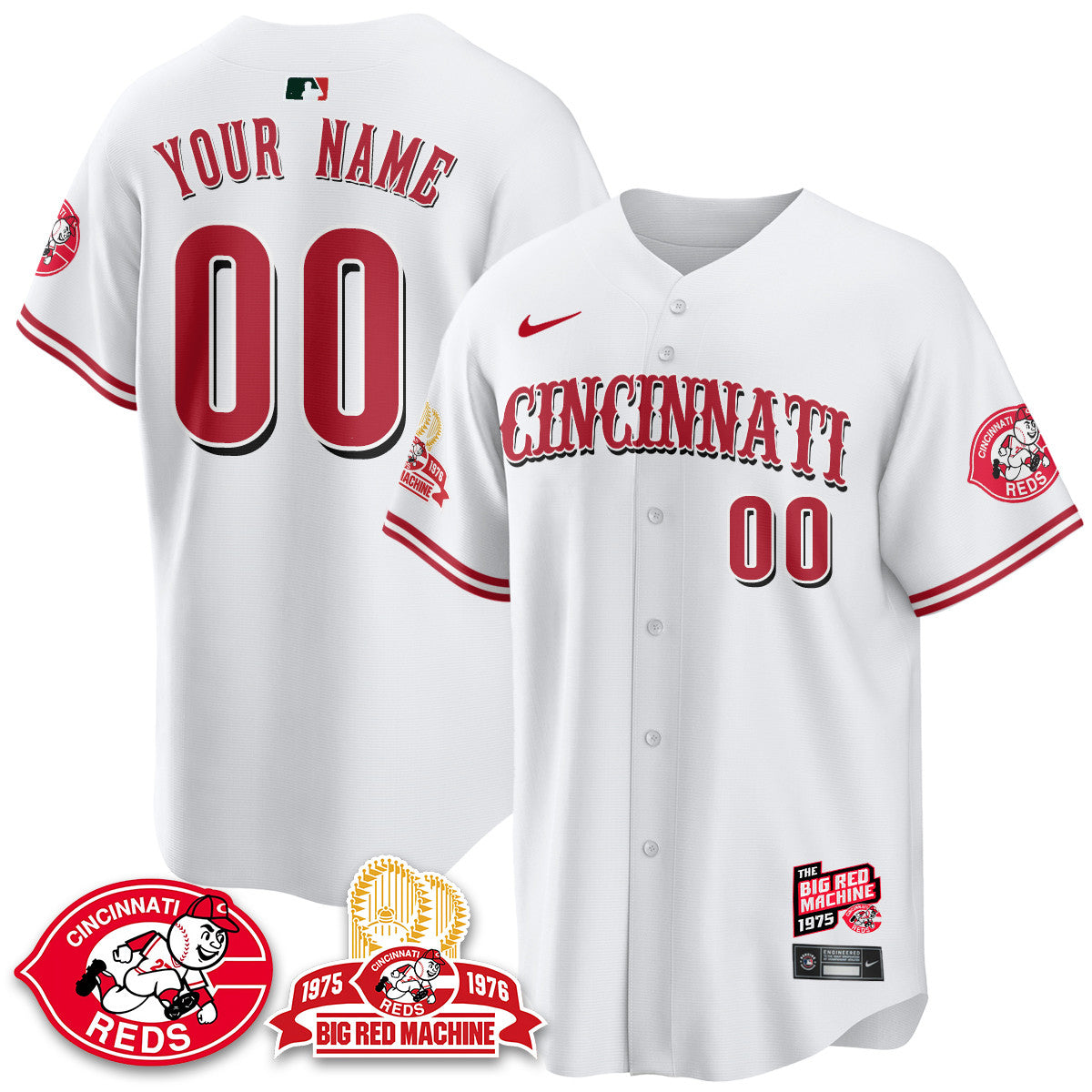 Cincinnati Reds Big Red Machine 50th Anniversary Custom Jersey - All Stitched