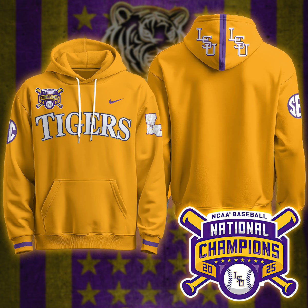 LSU Tigers 2025 World Series Champions Limited Hoodie - All Stitched
