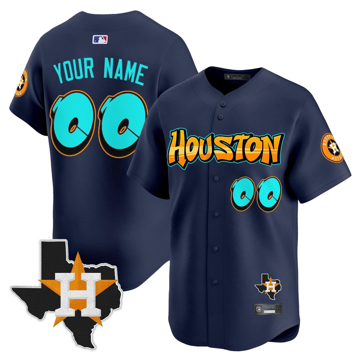 Houston Astros 'Graffiti H-Town Edition' Vapor Premier Limited Custom Jersey - All Stitched