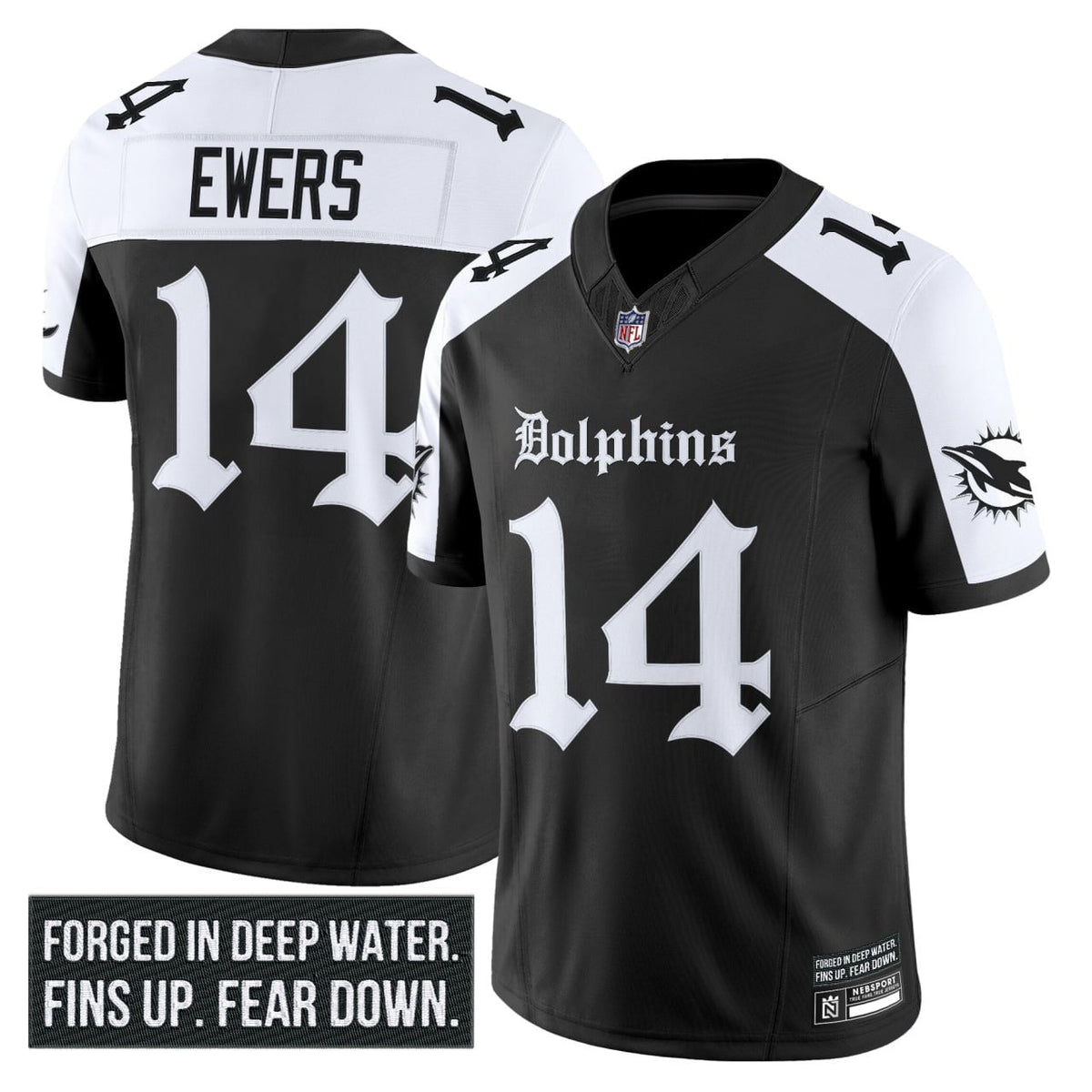 Men's Miami Dolphins 'Gothic Deep Water Edition' Vapor Limited Jersey - All Stitched