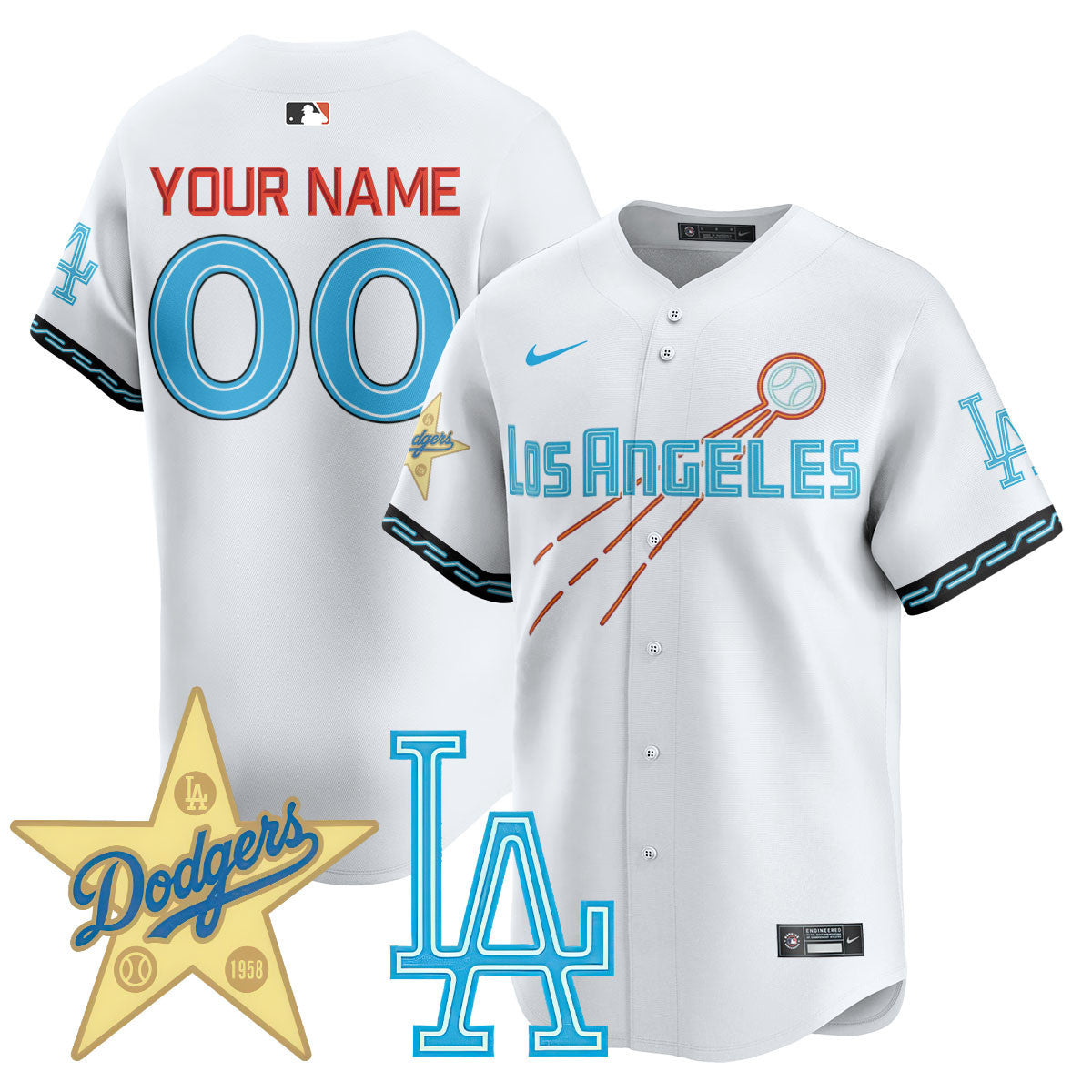 Los Angeles Dodgers City Connect Concept Custom Jersey - All Stitched