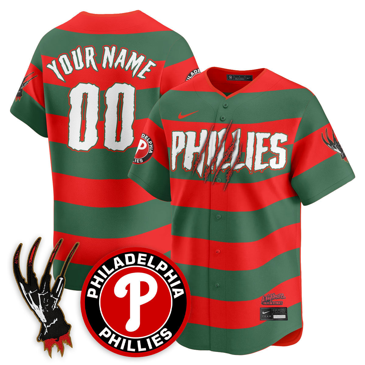 Philadelphia Phillies "A Nightmare on Elm Street" Custom Jersey - Stitched