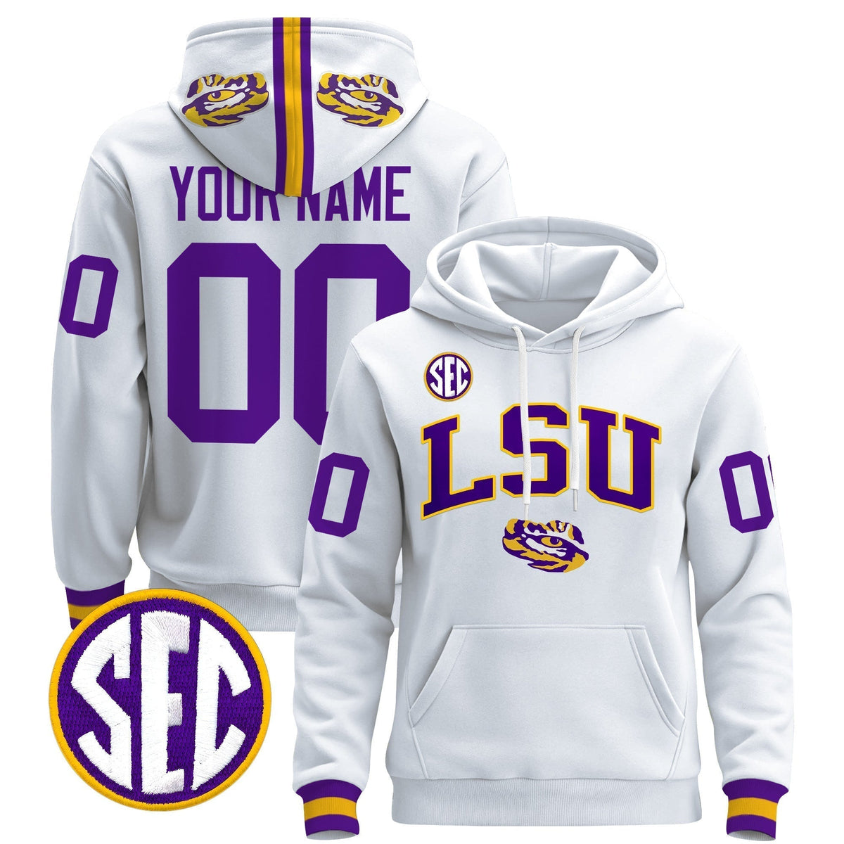 LSU Tigers 2025 Premium Custom Pullover Hoodie V2 - All Stitched