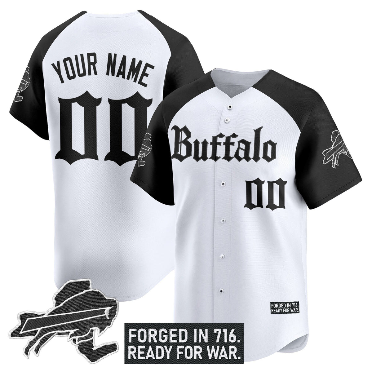Buffalo Bills 'Gothic Cold Front Edition' Vapor Baseball Custom Jersey - All Stitched