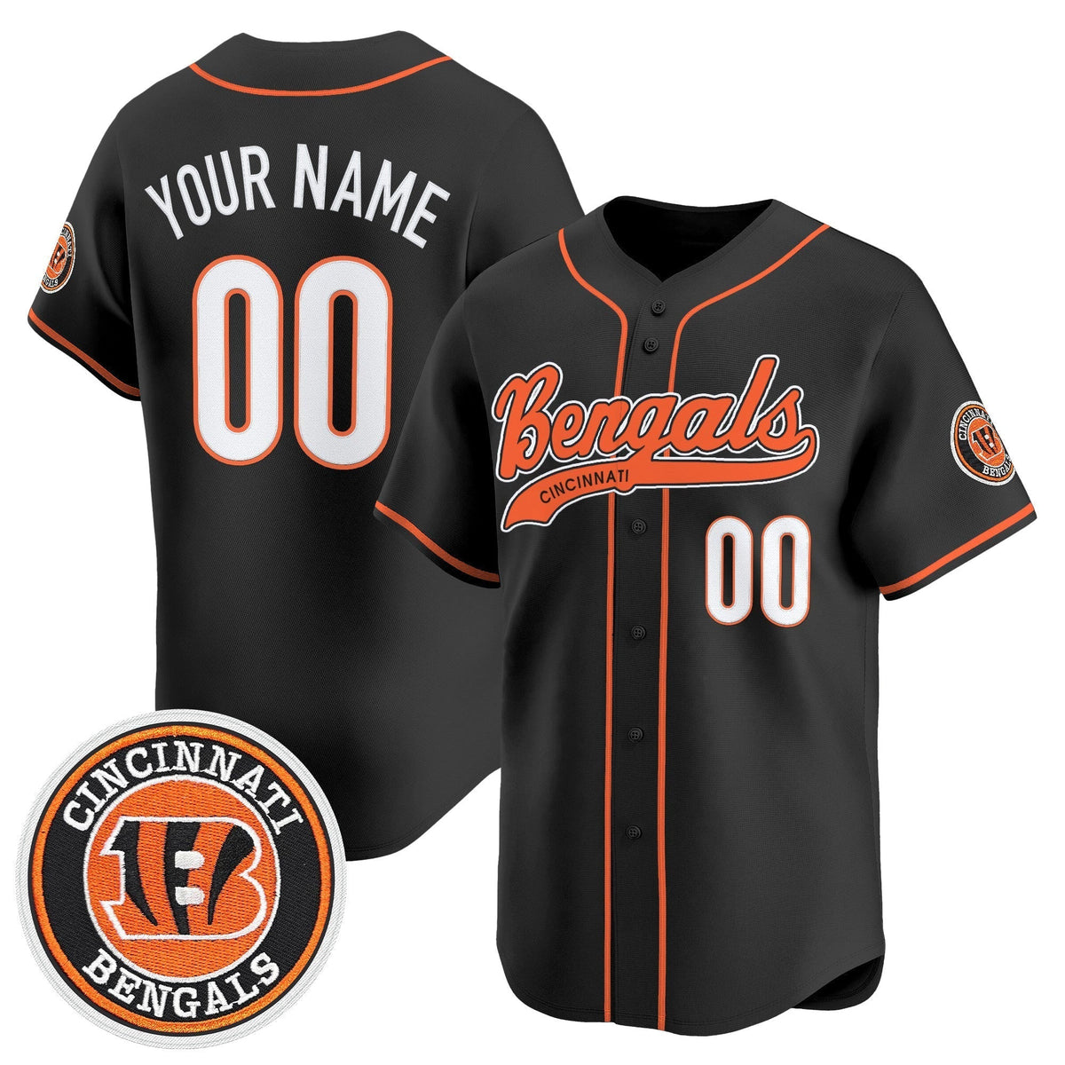 Cincinnati Bengals 2025 Vapor Limited Baseball Custom Jersey - All Stitched