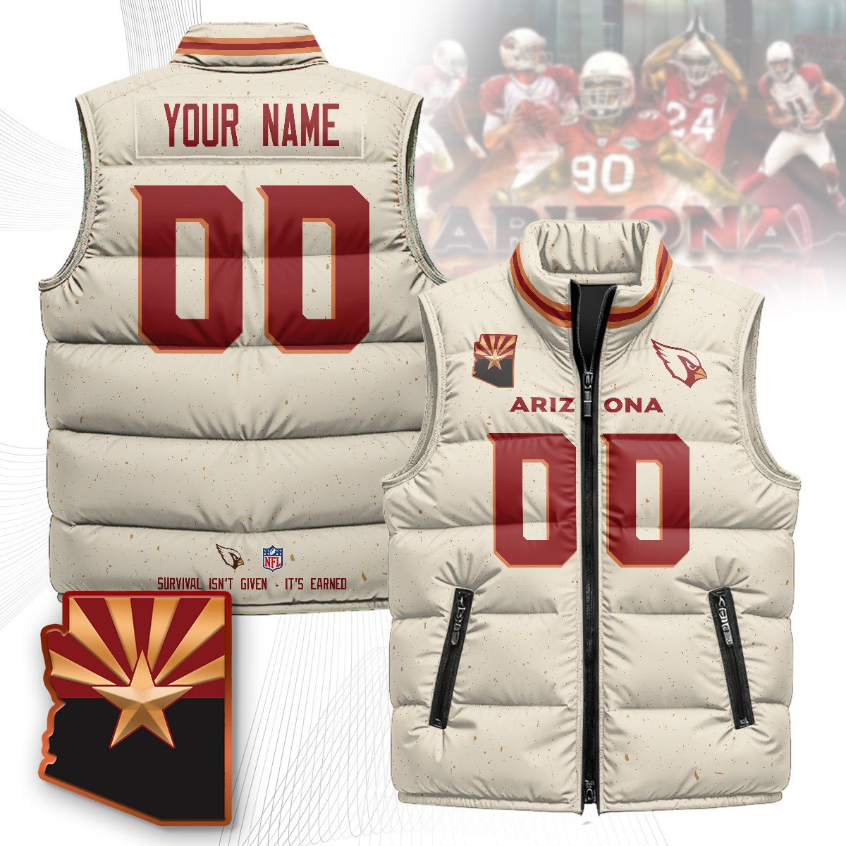 Custom Arizona Cardinals Rivalry Series Puffer Vest