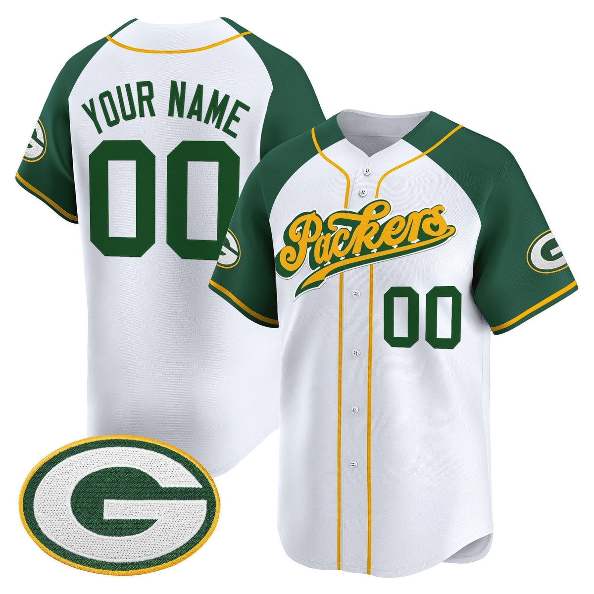 Green Bay Packers 2025 Vapor Baseball Custom Jersey V2 - All Stitched