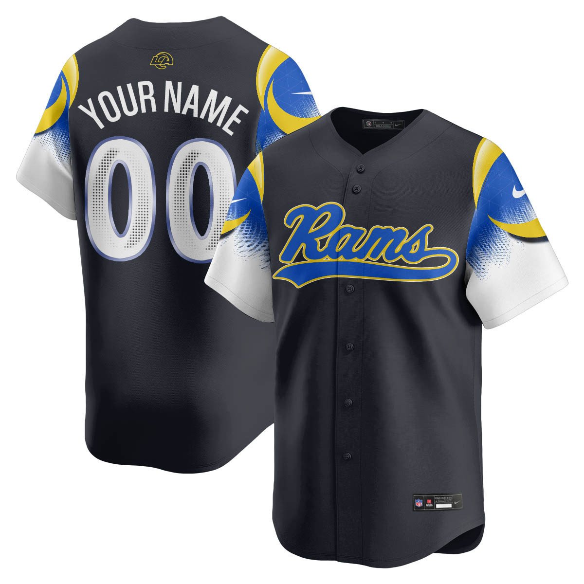 Custom Los Angeles Rams Rivalry Series Baseball Jersey - All Stitched