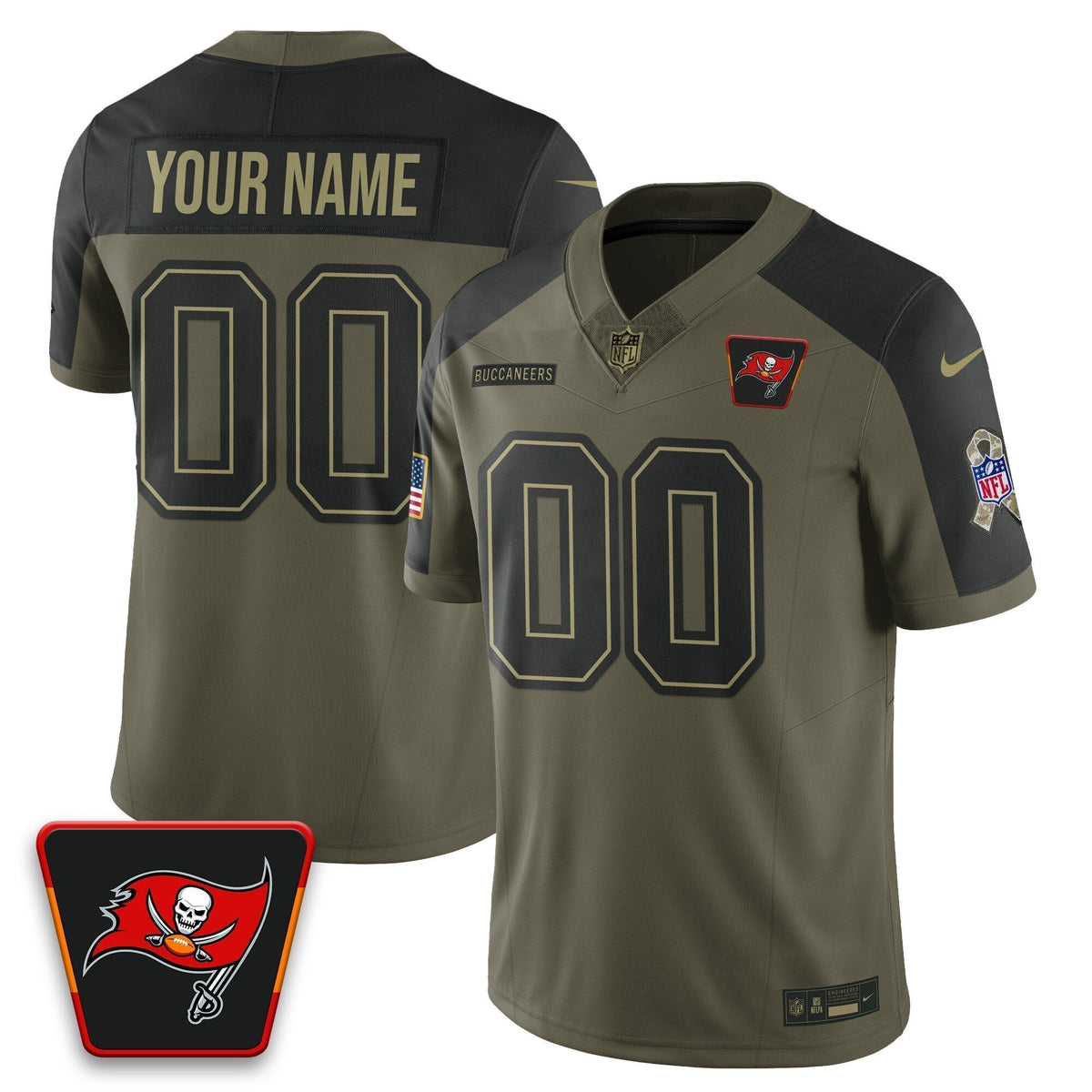 Custom Tampa Bay Buccaneers 2025 Salute to Service Limited Jersey - All Stitched509VTHNJS237