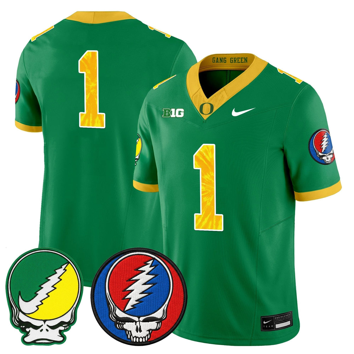 Men's Oregon Ducks 2025 'Grateful Ducks x Grateful Dead' Vapor Limited Jersey - All Stitched