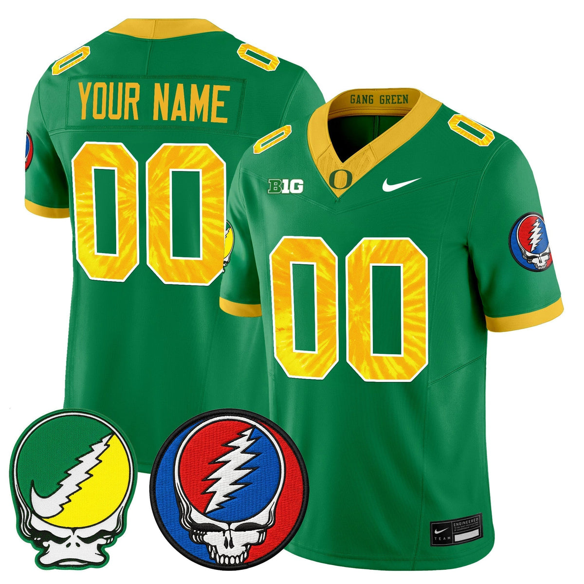 Oregon Ducks 2025 'Grateful Ducks x Grateful Dead' Vapor Limited Custom Jersey - All Stitched