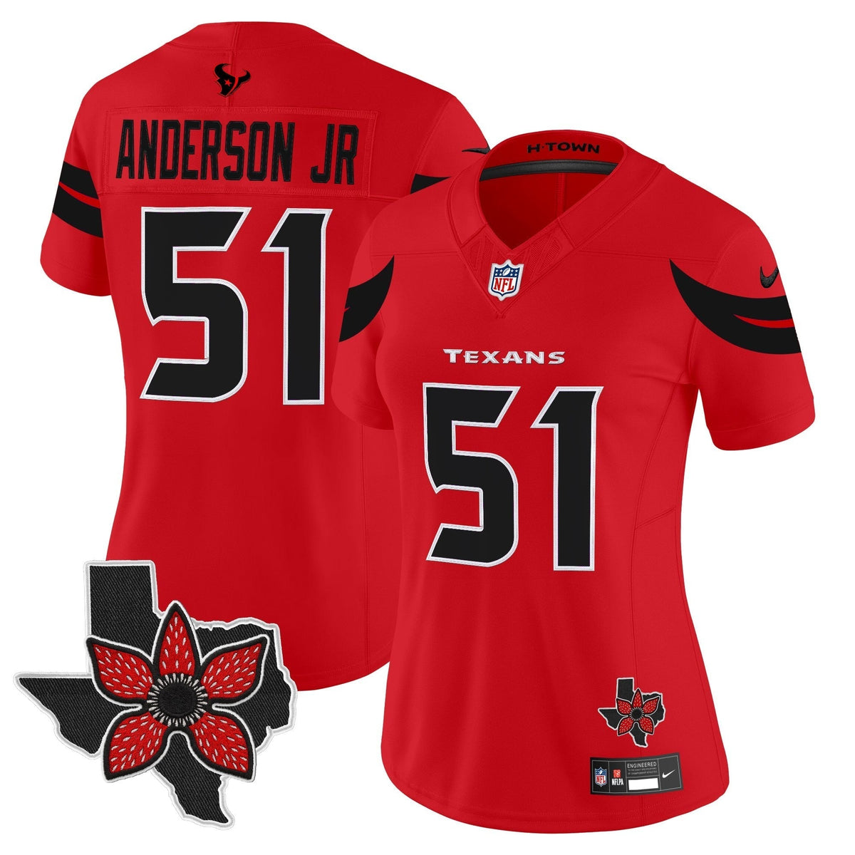 Women's Houston Texans 'Stranger Things Edition' Vapor Limited Jersey - All Stitched