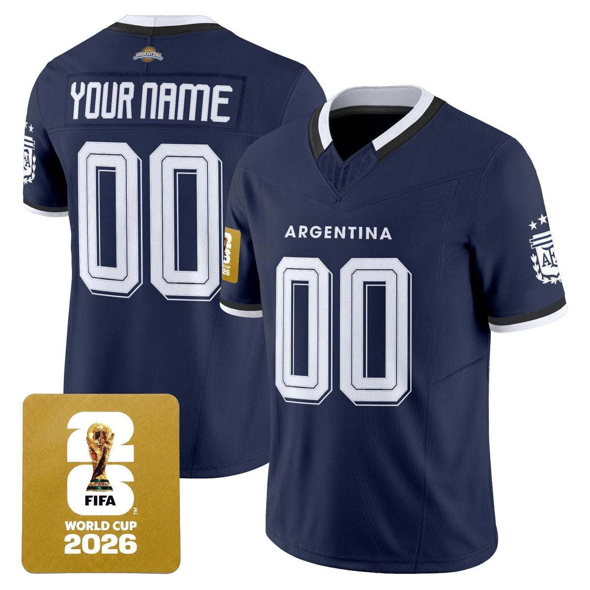 Argentina 2026 World Cup Vapor Football Custom Jersey - All Stitched