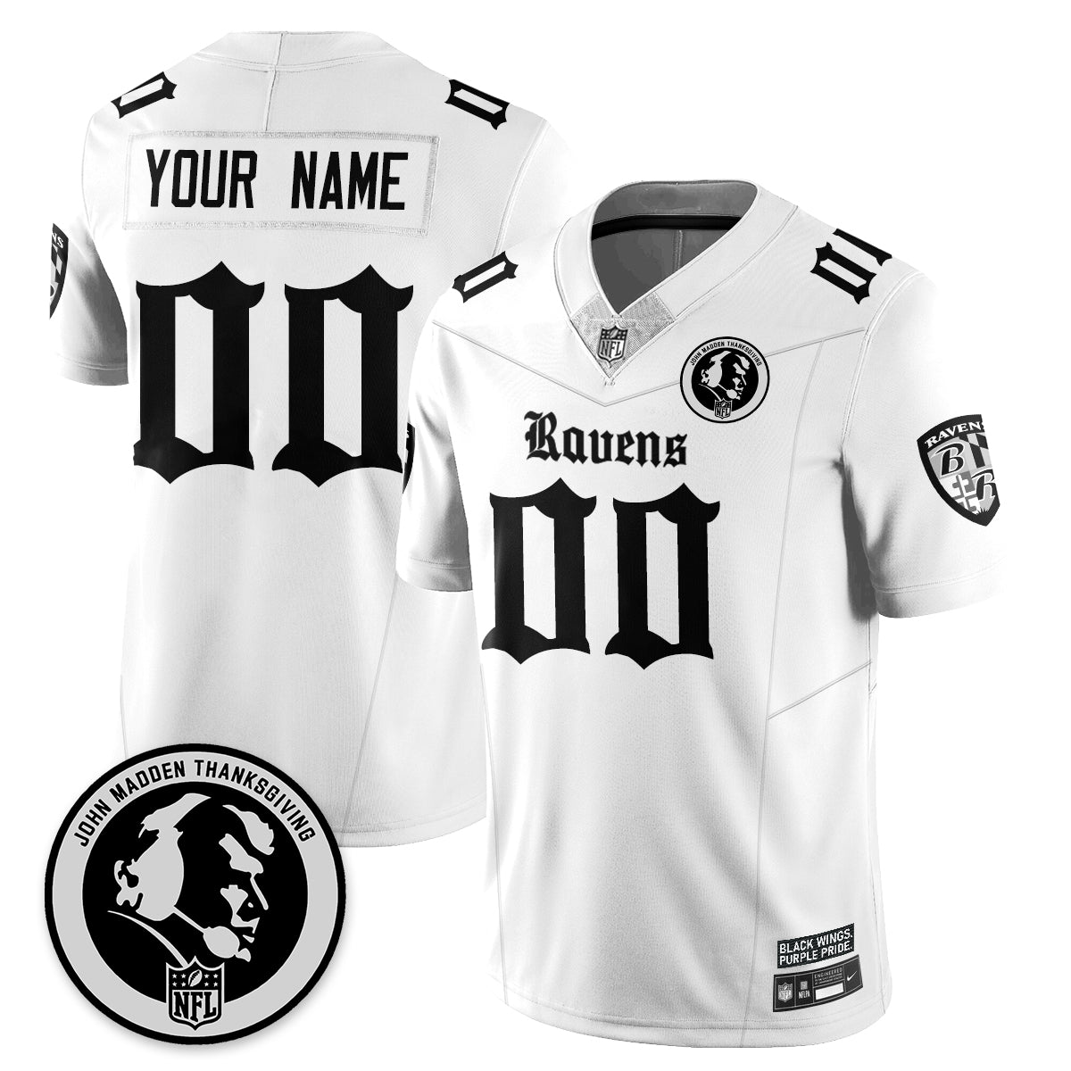 BAL Gothic Vapor Limited Jersey - John Madden Patch - All Stitched