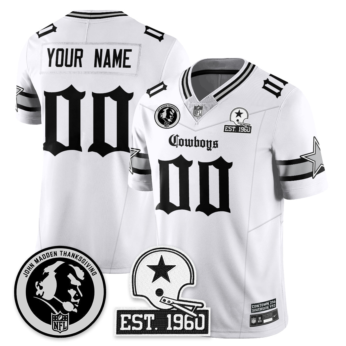DAL Gothic Vapor Limited Jersey - John Madden Patch - All Stitched