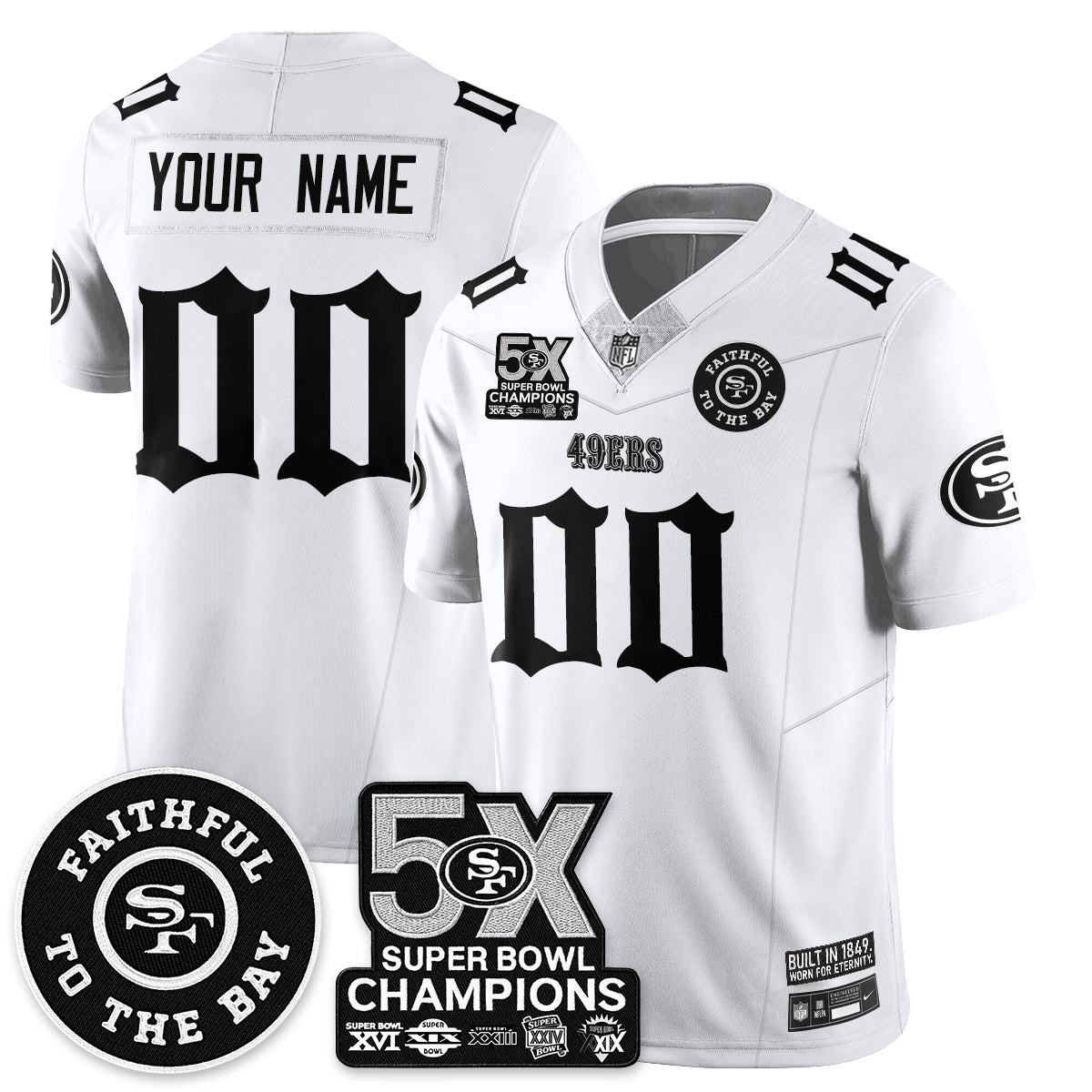 SF 5-Time Champions Gothic Vapor Limited Jersey - Stitched