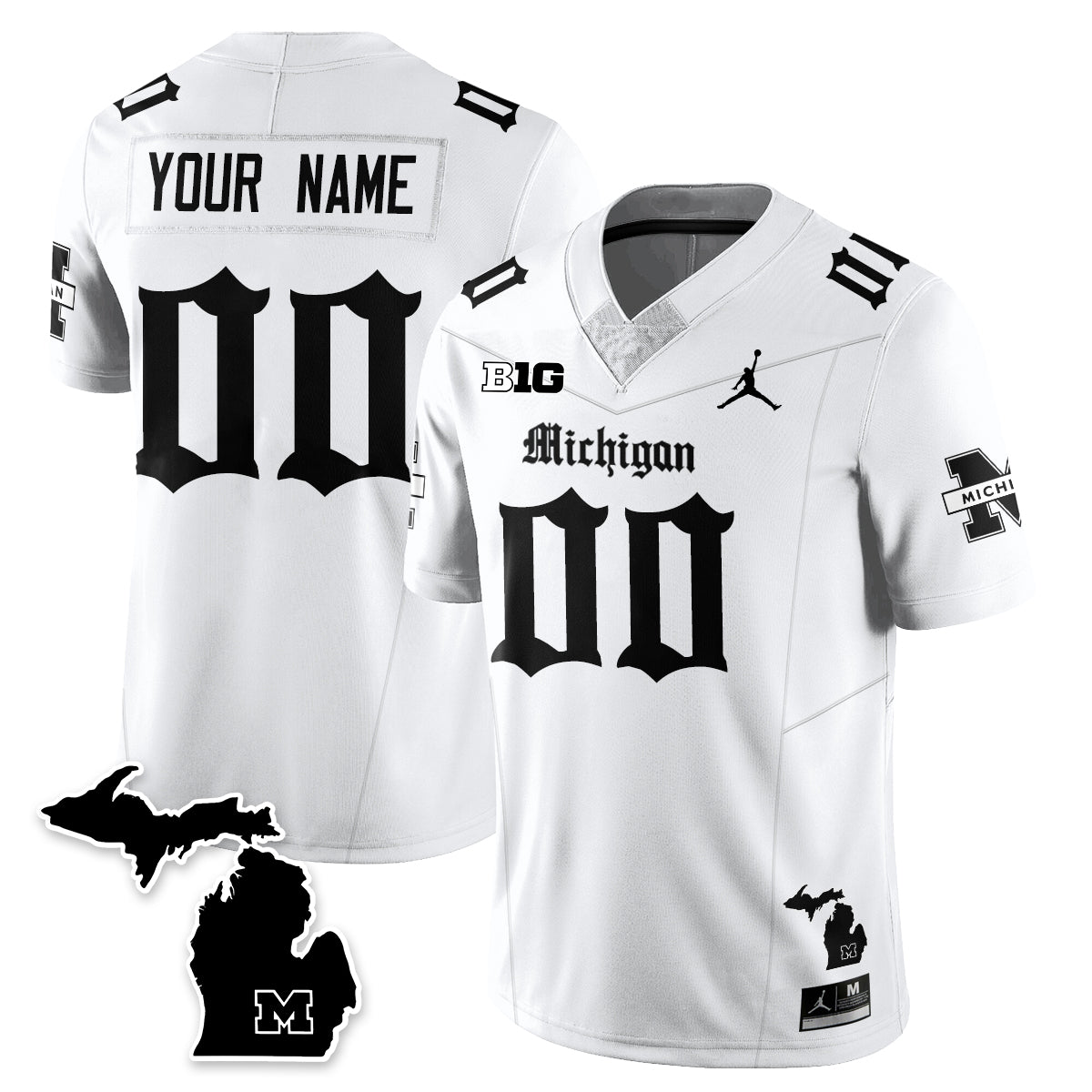 Custom MICH Gothic Vapor Limited Football Jersey - Stitched