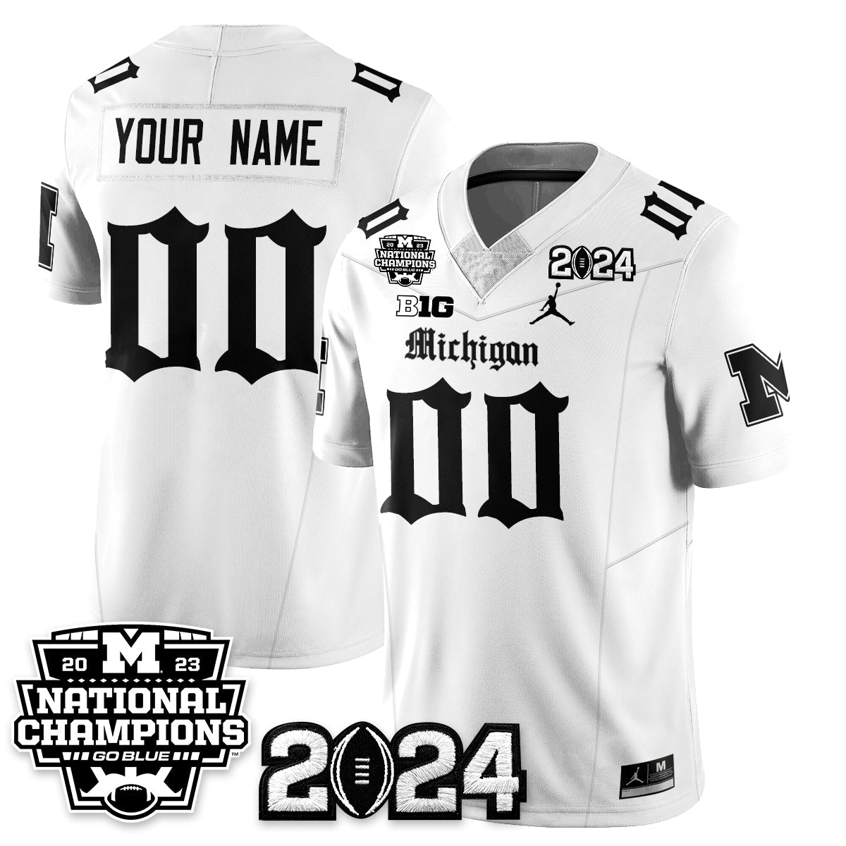 MICH Gothic 2023 National Champions Vapor Limited Football Jersey - Stitched