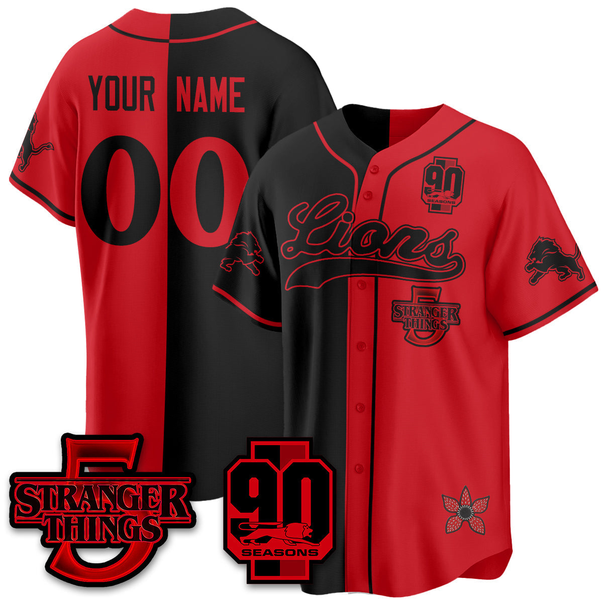 DET 'Stranger Things Edition' Vapor Limited Baseball Custom Jersey - All Stitched