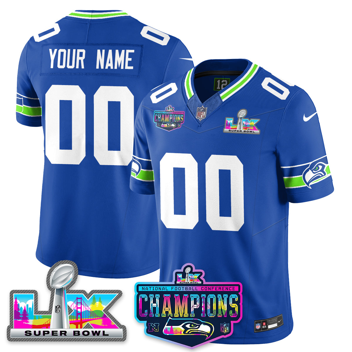 SEA 2025 Vapor Limited Jersey - NFC Champions Limited Patch - Stitched