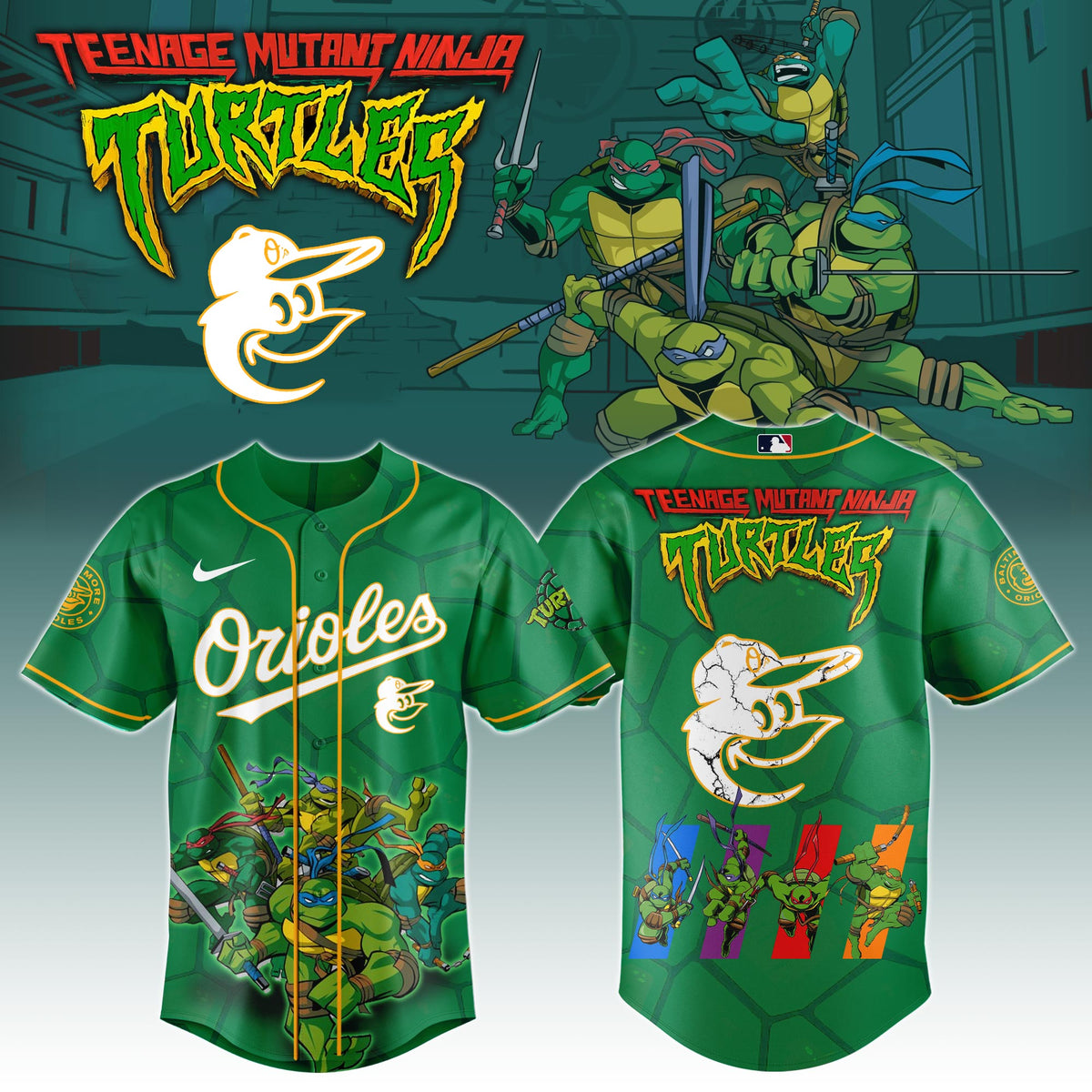 . Baltimore Orioles x Ninja Turtles Night Game Limited Edition Jersey 2025