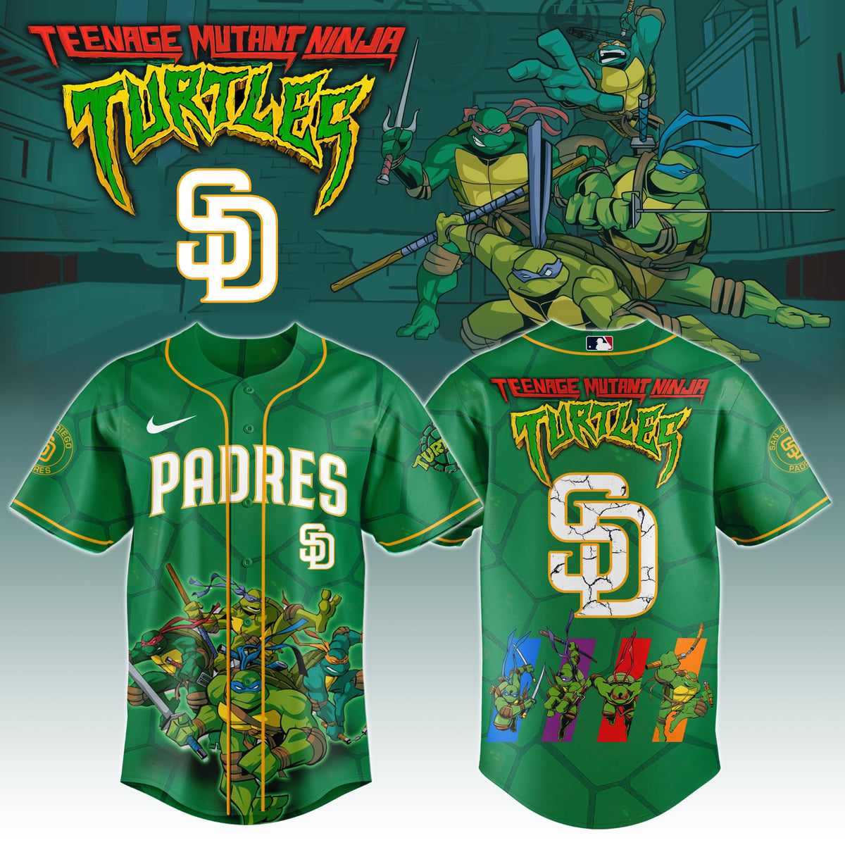 . San Diego Padres x Ninja Turtles Night Game Limited Edition Jersey 2025