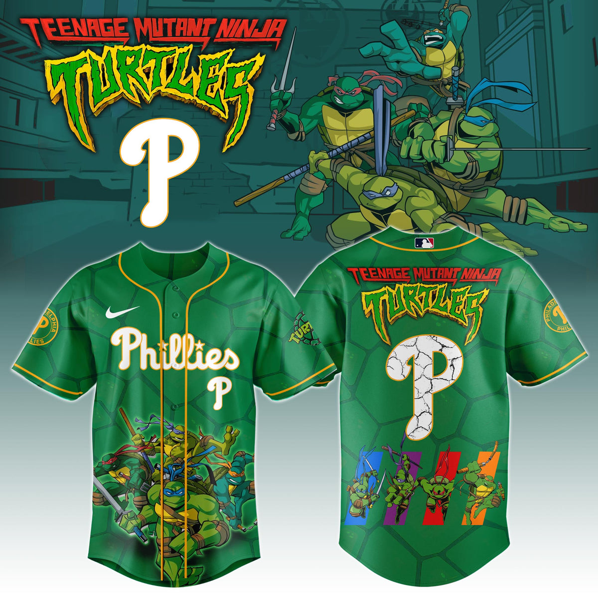 . Philadelphia Phillies x Ninja Turtles Night Game Limited Edition Jersey 2025