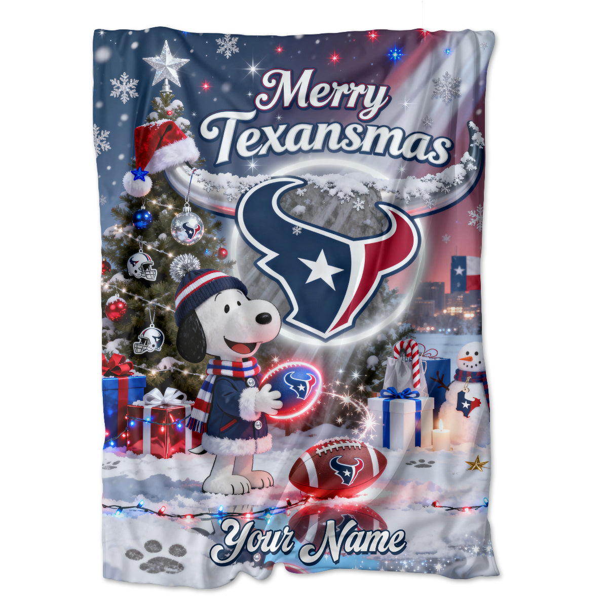 HOU x SNP | Premium Christmas Fleece Blanket & Throw Pillow