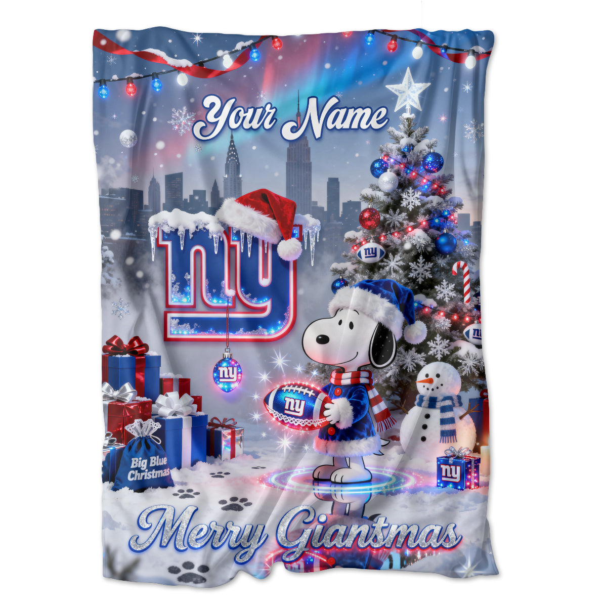 NYG x SNP | Premium Christmas Fleece Blanket & Throw Pillow