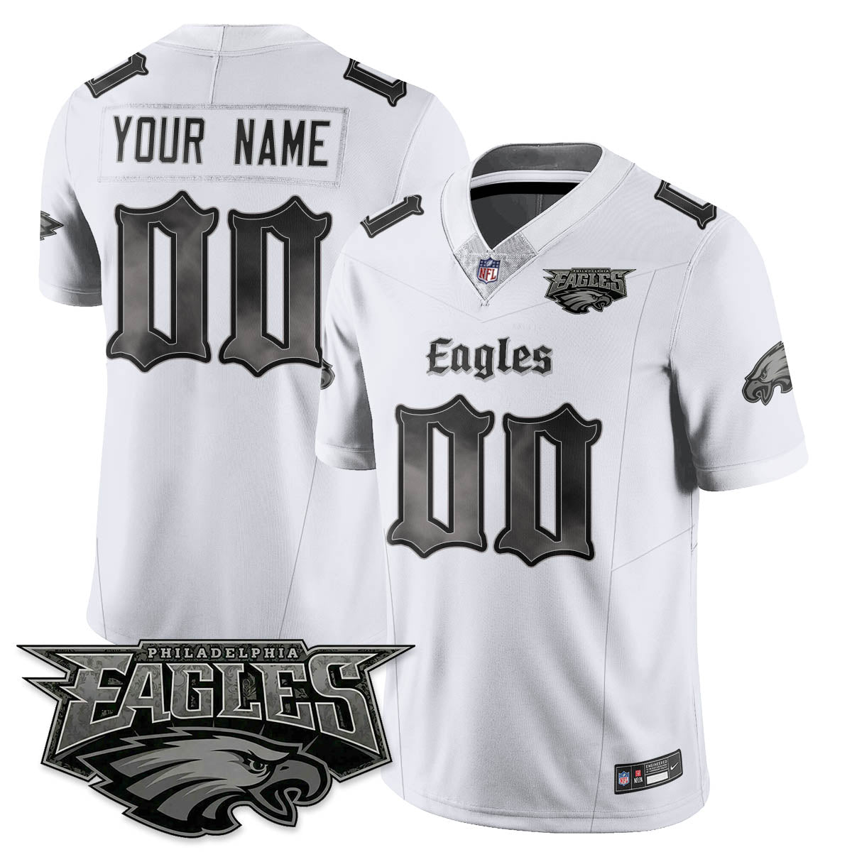 Custom PHI 'Dark Gothic Philly' Vapor Limited Jersey - Stitched