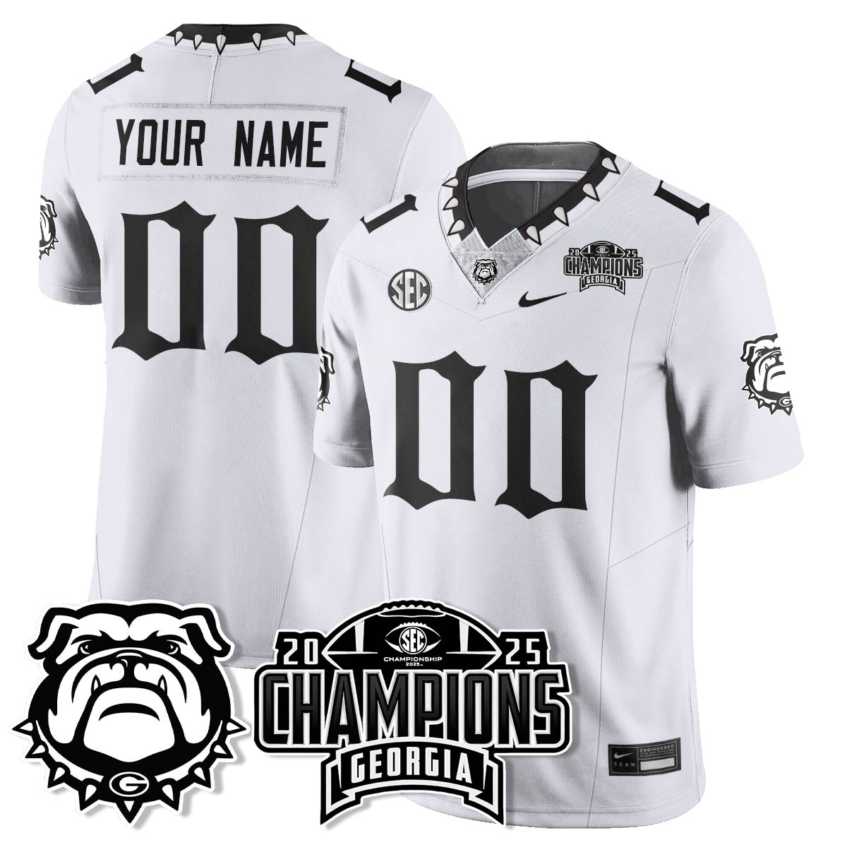 Georgia Bulldogs Gothic Vapor Limited Jersey - SEC Football Champions - All Stitched