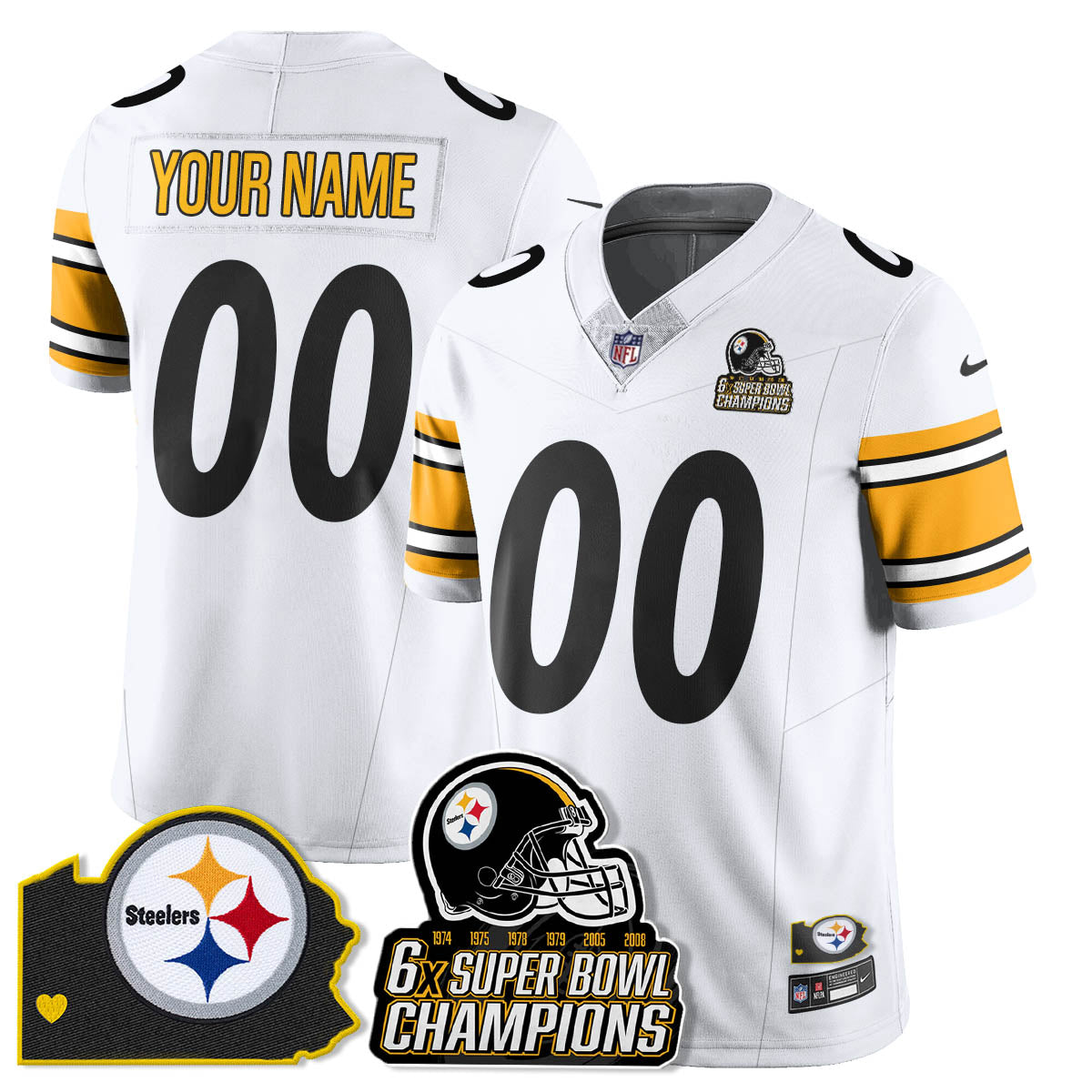 PIT 6-Time Champions Patch Vapor Limited Jersey - Stitched