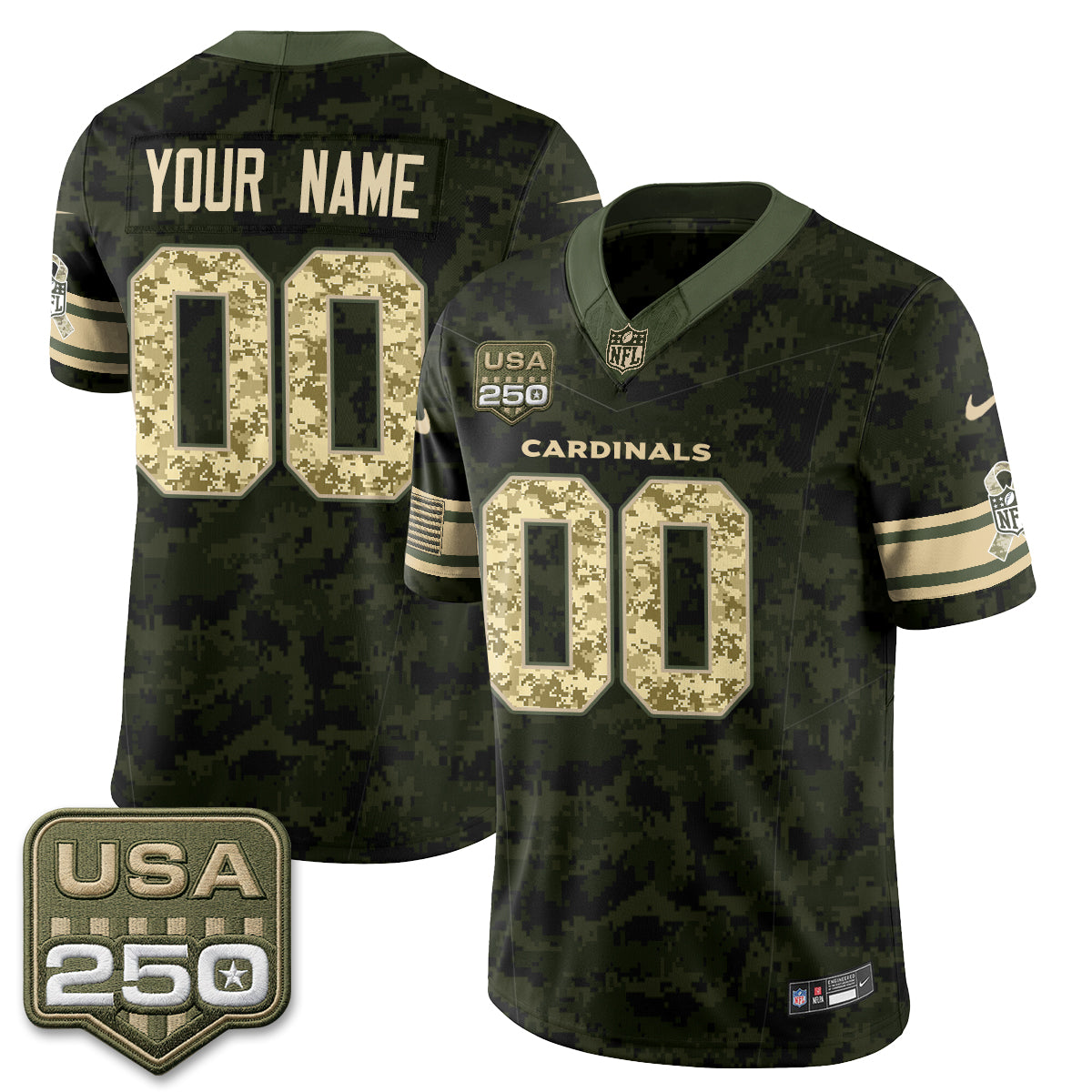 ARI 2026 Salute to Service Vapor Custom Jersey - Stitched