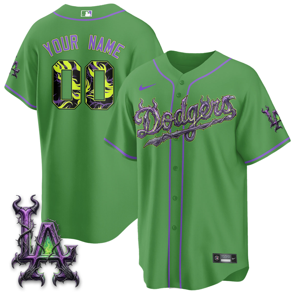 LAD Villains Halloween - Horned Queen Vapor Custom Jersey- Stitched