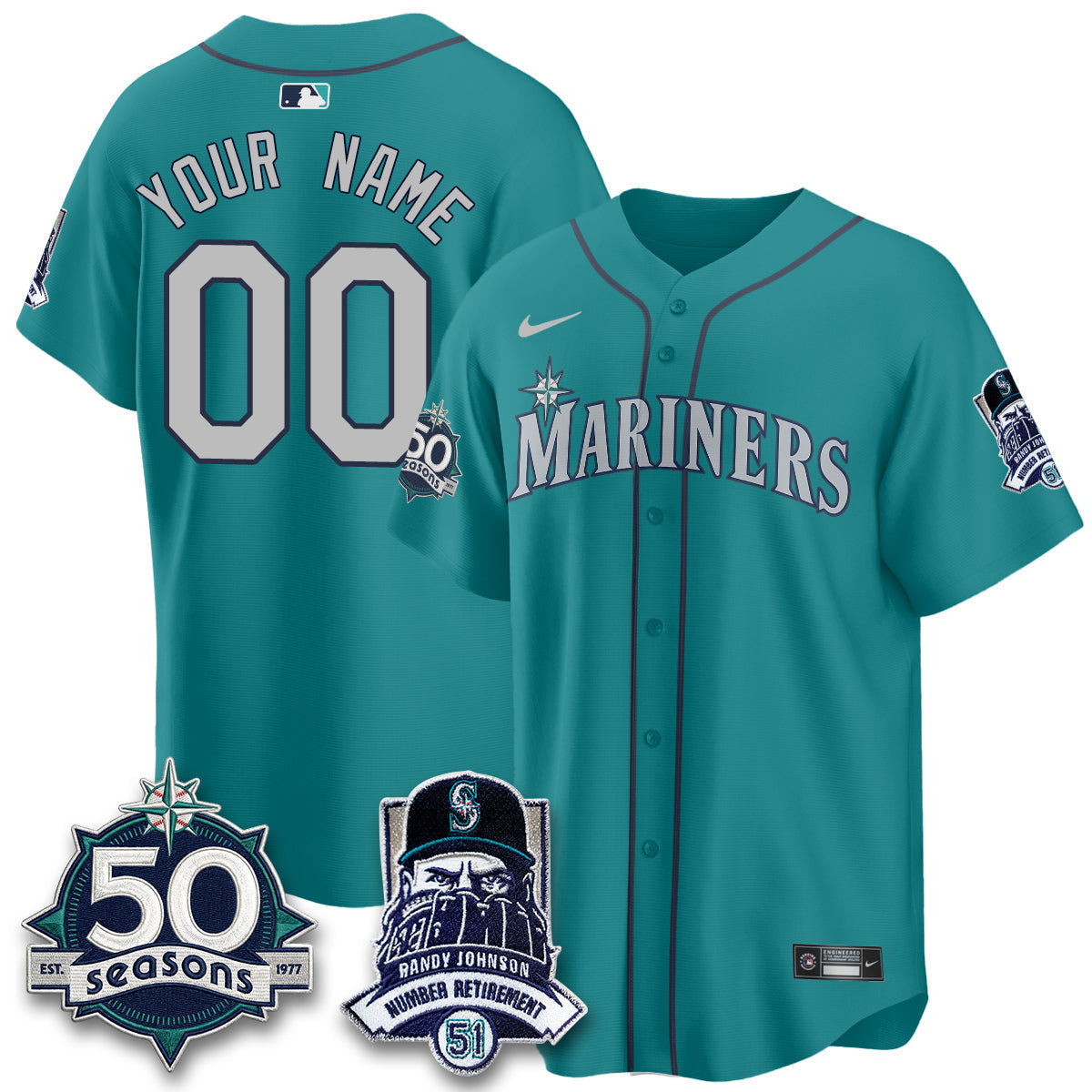 SEA Randy Johnson Vapor Limited Custom Jersey V2- Stitched