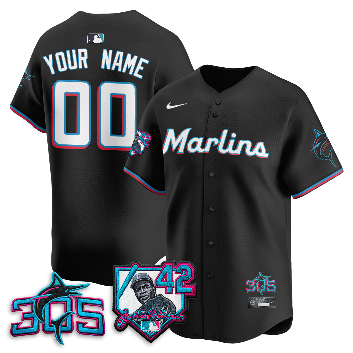 MIA 2026 Jackie Robinson New Era Vapor Custom Limited Jersey - Stitched