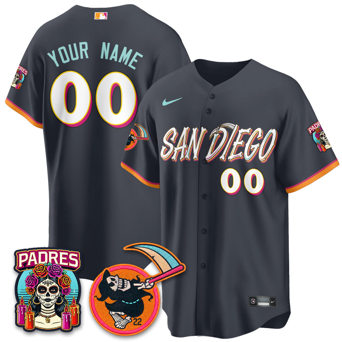 SD x Grim Reaper Vapor Custom Jersey - Stitched-NQD