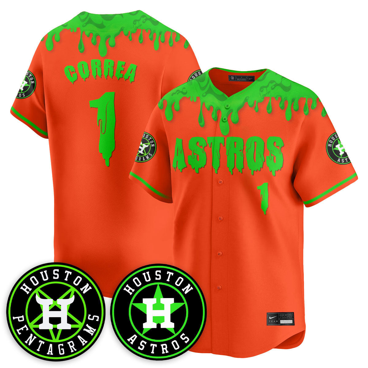 Men's Houston Astros "Slime Night Special" Jersey - Stitched