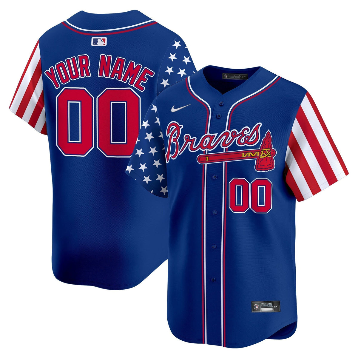 Atlanta Braves 2024 Independence Day Vapor Premier Limited Custom Jersey - All Stitched
